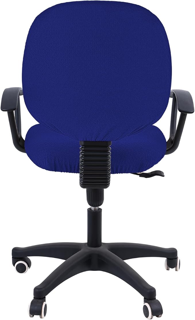Smiry Stretch Jacquard Office Computer Chair Covers, Removable Washable Universal Desk Rotating Chair Slipcovers Protector, Seat + Backrest Cover, Royal Blue