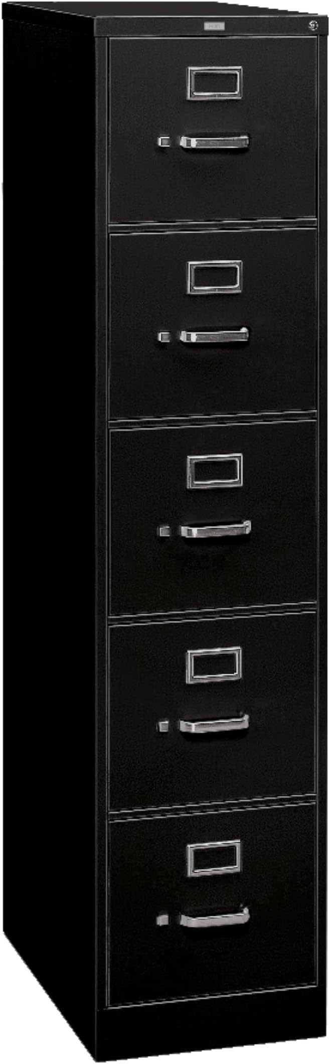 HON 5 Drawer Vertical File Cabinet with Lock, Metal Filing Cabinets with 5 Drawers for Hanging Files and Letter Files, 26.5" Deep, Black