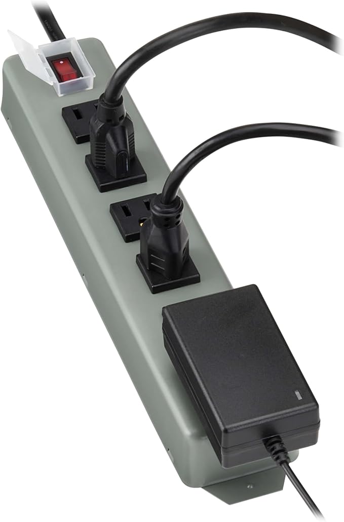 Eaton Tripp Lite series 6-Outlet Heavy Duty Power Strip, Metal, Mountable (Wall Mount & Under Desk) 15ft Extension Cord, On/Off Switch Cover, Industrial Garage Shop Work Bench Applications (UL24CB-15)