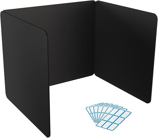 2 Pack Desk Dividers for Students, Durable Privacy Shield Folder for Students, Reusable Teacher Supplies Classroom Test Divider, Waterproof Plastic & Easy Clean, Includes Extra Labels