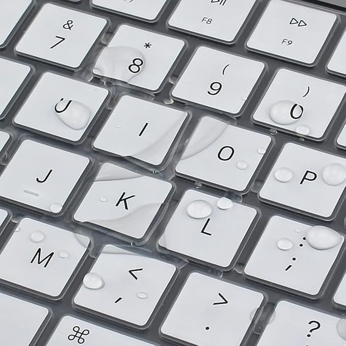 ProElife Keyboard Cover Skin for MacBook Air 13.6 inch 15 inch 2024 2023 2022 M3 M2 Chip A2681 A2941, Ultra Thin Keyboard Protector U.S Enter for 2024-2022 Air 13.6'' 15'' M3 M2 Accessory (White)