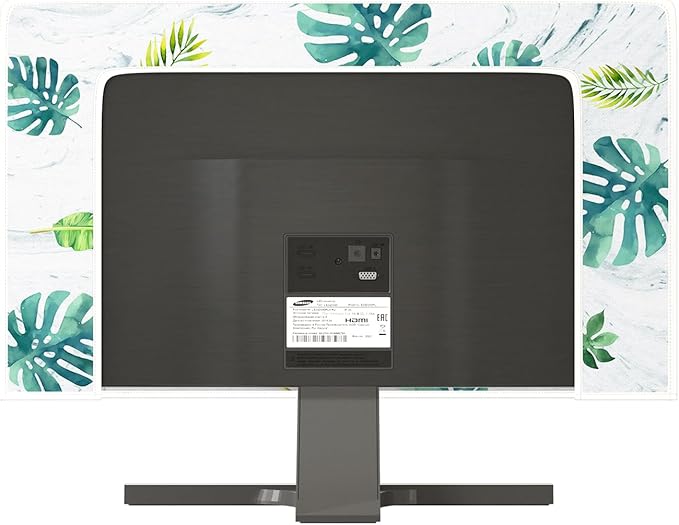 Tropical Leaf Waterproof TV Cover 58, 59, 60 Inch Summer Holiday Hawaii Foliage Weatherproof and Dust-Proof Television Cover Anti-Static Protective Covers for Home Office LED LCD OLED TVs