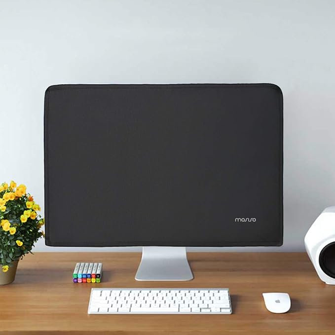 MOSISO Monitor Dust Cover 19,19.5,20,20.5,21 inch Anti-Static Dustproof LCD/LED/HD Panel Case Computer Screen Protective Sleeve Compatible with iMac 21.5 inch,19-21 inch PC,Desktop and TV, Black