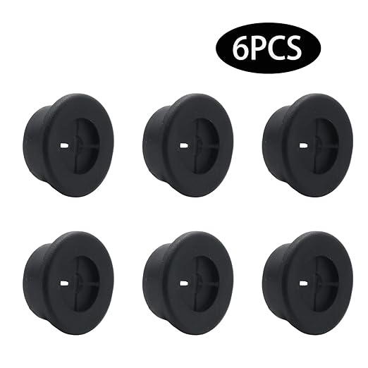 6 Pcs 20mm / 3/4 Inch Black Cable Cord Grommets, Rubber Desk Grommets for Table Computer Desk Wire Organizer TV Console and Other Furnitures Cover