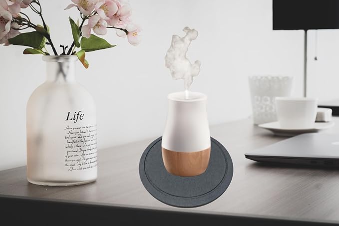 Stone Drying Mat for Mini Humidifiers, Absorbs Water Drips Round Diatomaceous Tray for Humidifier, 10 Inch Round Diatomaceous Earth Drip Tray for Small Humidifier