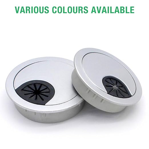 EASYEAH 2 Pcs Desk Grommet 2" / 50 mm, Desk Cord Hole Cover, Cable Grommet ABS Plastic, Desk Hole Grommet for Home & Office Pc, Detachable Cable Cord Organizer-Silver Sand