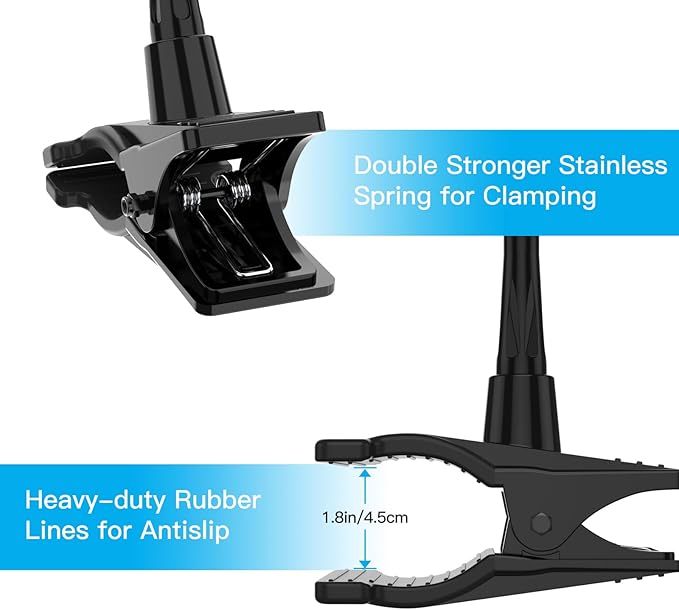 Smatree Flexible Jaws Flex Clamp Mount Gooseneck Extension Compatible for OSMO 360, Logitech Webcam C925e/C922x/C922/C930e/C930/C920x, NexiGo N60/Hello Cam,GoPro Hero 13/12/11/10/9/8/7/6