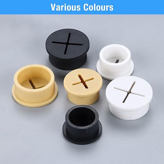 Desk Grommet, 3/4 in 20 mm Silicone Rubber Grommets, White Desk Hole Cover for Cables, Flexible Wall Cord Pass Through Grommet for Office Table Computer Home Furniture Wire Organizer-8 Pcs