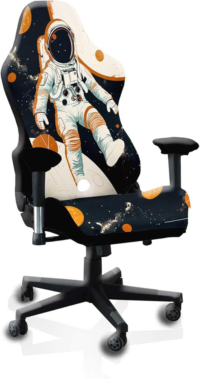 Gaming Chair Covers Slipcovers, 3D Printing Stretchable Elastic Computer Reclining Gaming Chair Seat Cover with Armrest Cover (No Chairs)(D)