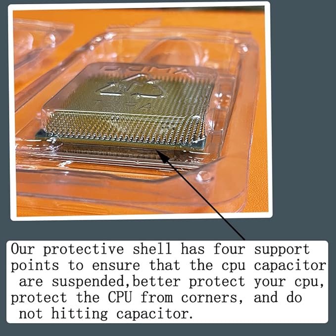 10pcs AMD CPU Protective Thicken Plastic Clamshell Case Trays Suitable with 10pcs Antistatic Bags and Labels (AMD)