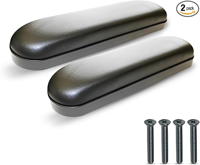 Healthline Padded Armrest For Wheelchairs Vinyl Pair, Universal Arm Pads Replacement 10" DESK ARM, Black
