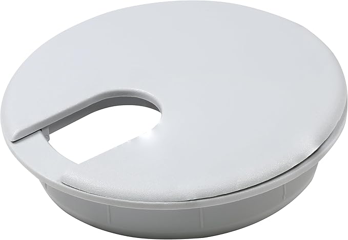 Rok Hardware 3" (76mm) Gray Round Computer Desk Table Port Wire Cable Cord Organizer Hole Cover Grommet, ROKRG3G