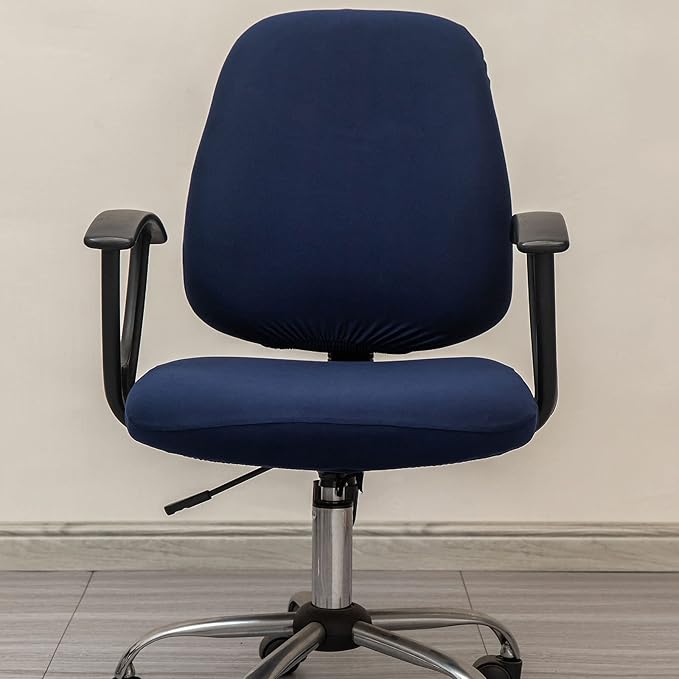Melaluxe Computer Office Chair Covers, Protective & Stretchable Universal Chair Cover, Stretch Rotating Chair Slipcover (Navy)