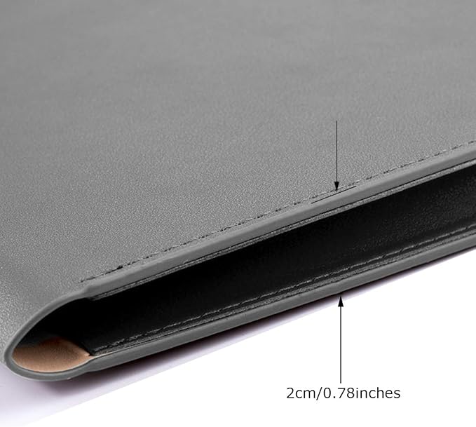 PU Leather A4 File Folder Document Holder Waterproof Portfolio Envelope Folder Case with Invisible Magnetic Closure Gray