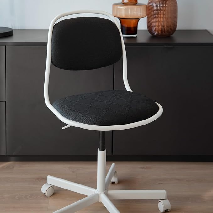 KALIONE Office Chair Cover Desk Chair Seat Cover, Elastic Stretch Chair Slipcovers Dining Room Desk Seat Cover, Removable Chair Seat Cushion Protector Slipcovers Kitchen Chair Protective(Black)
