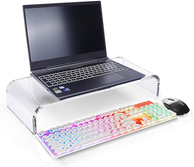 Clear Acrylic Keyboard Cover Protector Anti-Cat,2 in 1 Keyboard Bridge Protector and Monitor Stand