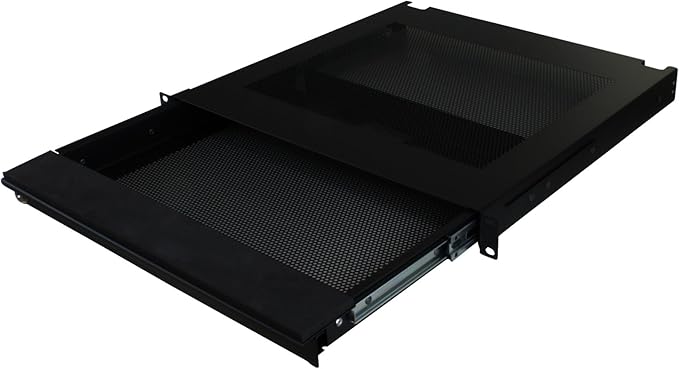 Penn Elcom EX-6301B 19 Inch Rack Mountable Vented Laptop/Tablet Drawer with Foam Wrist-Pad Support, Key Lock and Rear Cable Access