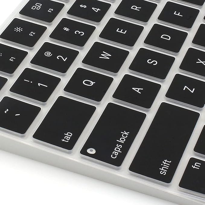 ProElife Keyboard Cover Skin for 2024-2021 Apple Magic Keyboard 3 with Touch ID A3118 A2449 Ultra Thin Silicone Keyboard Protector for iMac 24'' / Mac mini M4 M2 M1 Chip Keyboard Accessories (Black)