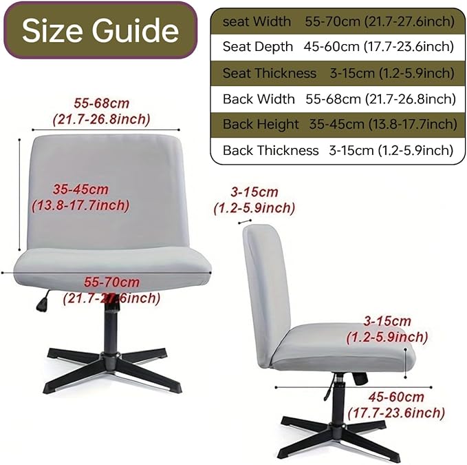 Armless Chair Slipcover Stretch Criss Cross Chair Cover, Mid Back Wide Seat Accent Chair Covers,Modern Vanity Chair Cover for Office Desk (Butterfly)