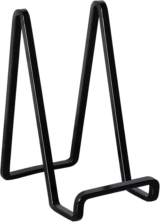 3 Pack 3 inch Metal Plate Stands for Display, Plate Holder Pictures Frame Easel Display Stand, Tabletop Picture Stand, Iron Easels for Display Photo Frames, Plates, Vinyl Record，Book, Sign（Black）