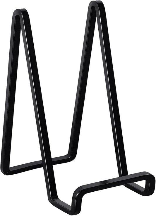 3 Pack 8 inch Metal Plate Stands for Display, Plate Holder Pictures Frame Easel Display Stand, Tabletop Picture Stand, Iron Easels for Display Photo Frames, Plates, Vinyl Record，Book, Sign（Black）