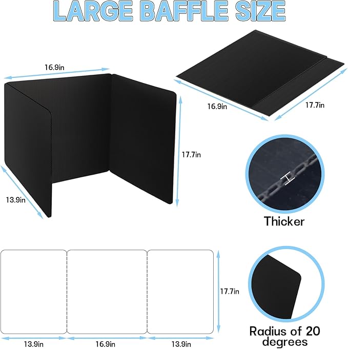 22 Pack Desk Dividers for Students, Durable Privacy Shield Folder for Students, Reusable Teacher Supplies Classroom Test Divider, Waterproof Plastic & Easy Clean, Includes Extra Labels, Large