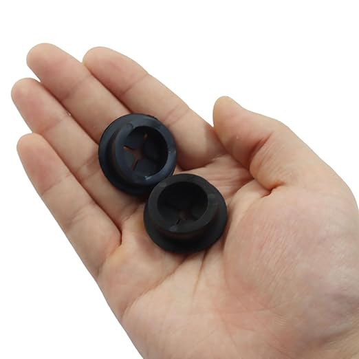 Hordion 2PCS Rubber Grommet 1 Inch (25mm), Desk Grommet Black Wire Hole Cover for Office Computer Desk Wire Cable Cord Organizer