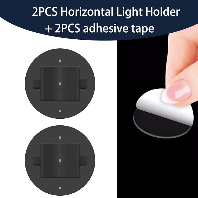 2PCS Horizontal Light Holder Fit for Govee H6056 LED Light Bars & Base Bracket Kit with Self-Adhesive Multiple Installation Options for Monitor/TV Back (Light Bars Not Included)
