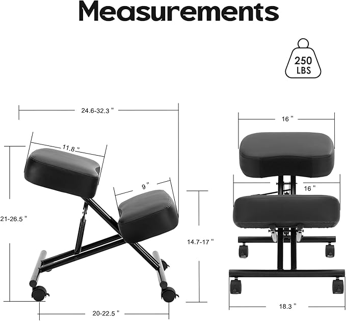 Kneeling Chairs PU Leather Ergonomic Home Office Chair Adjustable Height Seat Rolling Wheels Comfort Thick Cushion Work Stool Improve Posture Chairs