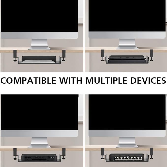 Screw-Mounted Under Table Tray 16x10 Metal Storage for Laptops, Tools & Gaming Setup Cable Management Desk Laptop Arranger Carbon Steel Desk Shelf