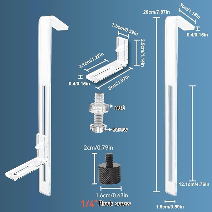Webcam Mount for Monitor, 1/4" Screw - Universal Clip-On Holder for Logitech Brio, OBSBOT, Microsoft, Nexigo Webcams