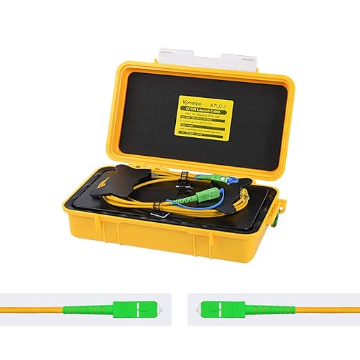 KOMSHINE SC APC-SC APC OTDR Launch Cable Box G652D Fiber Singlemode 9/125, OTDR Launch Cable Box Optical Fiber Test Extension Line Single Mode Dead Zone Eliminator 1KM