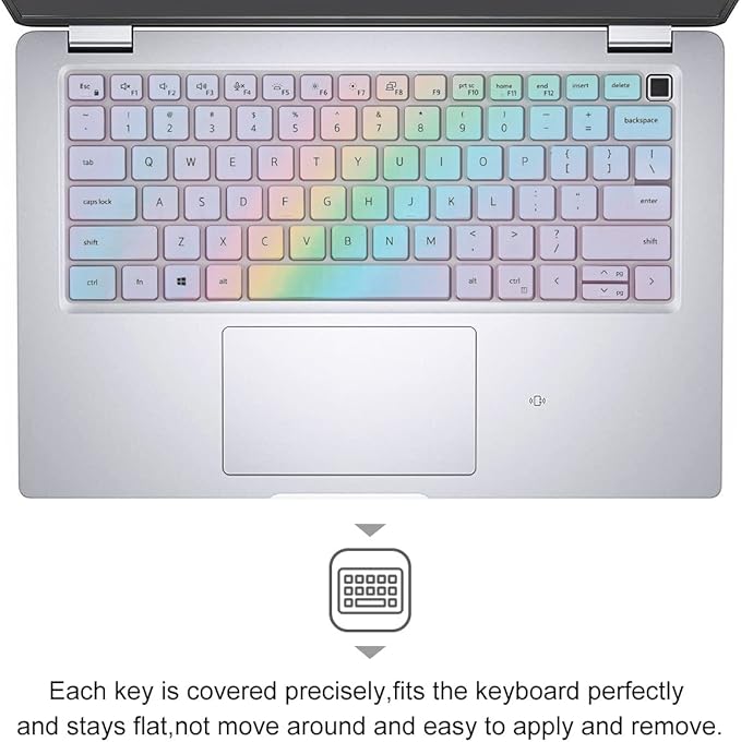 CaseBuy Keyboard Cover for Dell Latitude 5420 5430 5440 5450 3450 3440 14, Latitude 7440 7450 7430 7420 7410 14, Latitude 7520 15.6, Latitude 9510 9520 9420 9430 Keyboard Protector, Colorful