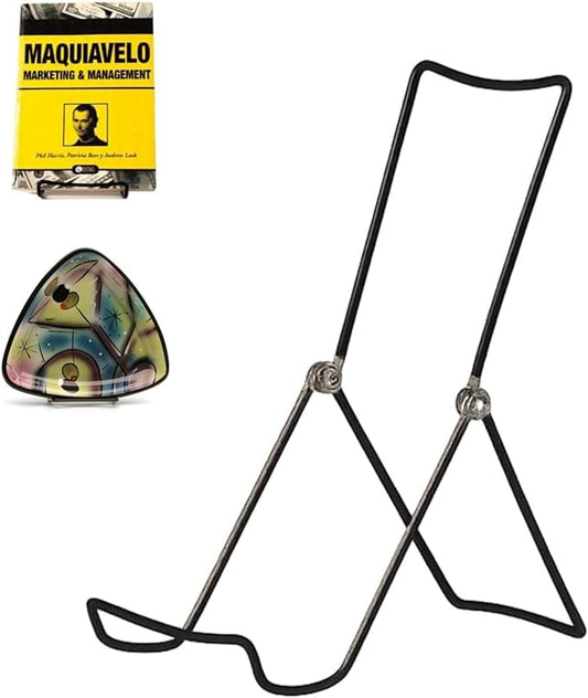KINGDOM SOLUTIONS MADE IN USA 6-Pack Adjustable Black Metal Easels - Book Stand - Sturdy Plate Stand for Art, Pictures, Books, Frames - Unique on the Market
