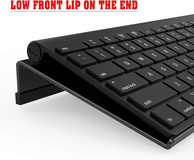 KOTEMON Mini Computer Keyboard Stand-11.8'' x 5.1''-Small Computer Keyboard Tray Acrylic Keyboard Holder for 78 Keys Universal Compact Keyboard, with Black Silicone Strip, Black