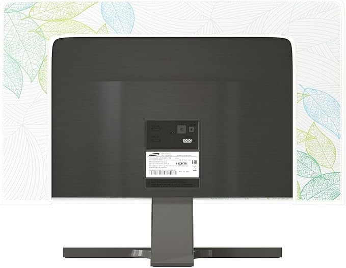 Artistical Leaf Waterproof 32 Inch TV Dust Cover Anti-Static Dustproof Screen TV Covers with Trendy Botanical Design Weatherproof Television Cover for LED LCD OLED 32 Inch TVs