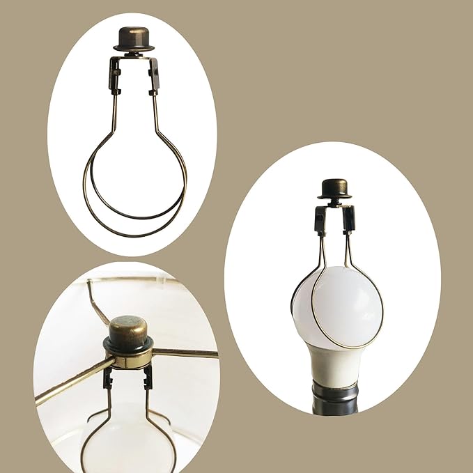 GY & CK® Lampshade Clip on Adapter, Lamp Shade Light Bulb Clip Adapter, Lamp Shade Holder for Light Bulbs Attaching Finial Antique Brass