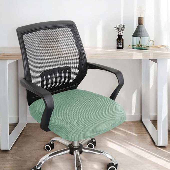 Yikko Dining Room Chair Cover, Elastic Stretch Chair Slipcovers Super Fit Anti-dust Desk Seat Cover Spandex Removable Washable Kitchen Chair Protective Cover Applicable Seat Size 15-20 Inches (Green)