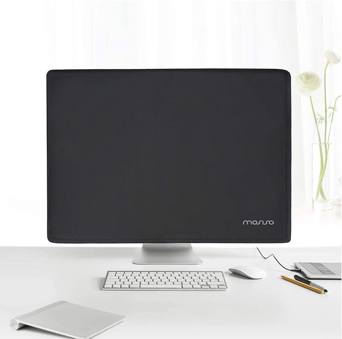 MOSISO Monitor Dust Cover 22, 23, 24, 25 inch Anti-Static Dustproof LCD/LED/HD Panel Case Computer Screen Protective Sleeve Compatible with iMac 24 inch, 22-25 inch PC, Desktop and TV, Black