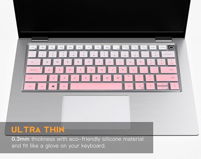 Keyboard Cover for Dell Latitude 5420 5430 5440 5450 3440 3450 14-in, Latitude7420 7430 7440 7450 7410 9420 9430 14, Latitude 16" 7650 7640, Latitude 9510 9520 7520 2025-2022, Ombre Pink