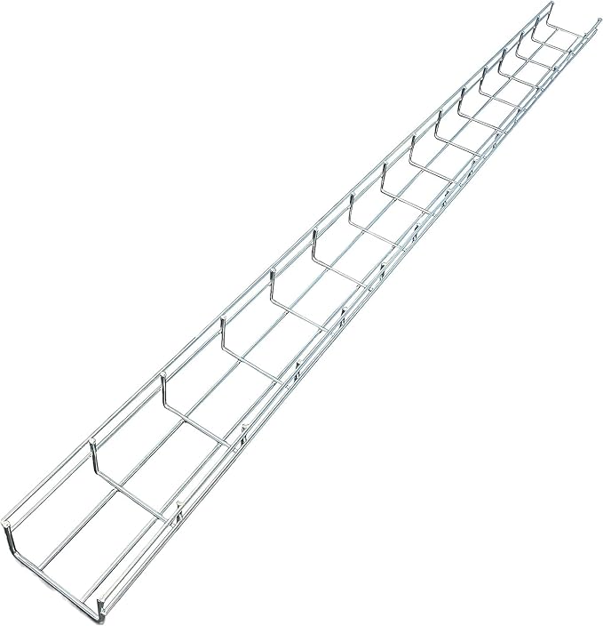 Kable Kontrol Cable Tray - 10 Feet Long x 4" W x 2” H - 60 Pcs Bulk Pack - Wire Mesh Tray Cable Management Rack Cords Organizer Cable Basket, Zinc Plated Steel NEC Approved for Network, Fiber Optic
