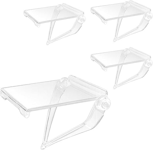 4PCs Acrylic Display Risers Stand Computer Monitor Clear Display Shelf Computer Screen Decor for Mini Figurine Home Office Desk Figures Organizer