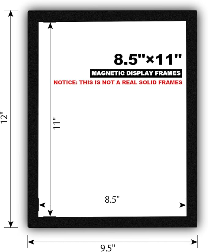 10 Pcs Magnetic Signs Holder for 8.5" x 11" Letter, Sturdy PVC Document Holder, Picture Poster Frame, Self-Adhesive for Wall/Door/Window or Magnetic for Refrigerator
