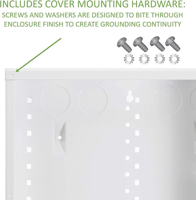 Legrand - On-Q 28-Inch Structured Wiring Enclosure with Screw-On Cover - in-Wall 20-Gauge Media Box with 2.5" Wire Pass Throughs & 2X Outlet Knockouts - Glossy White - EN2800