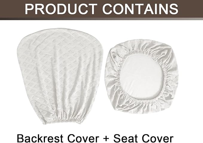Office Chair Cover Universal Rotating Chair Slipcovers Stretch Removable Protector Computer Chair Seat Cover (Cream White, Chair Seat Cover + Backrest Cover)