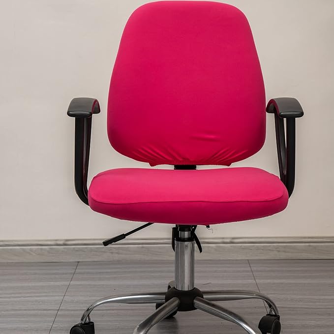 Melaluxe Computer Office Chair Covers, Protective & Stretchable Universal Chair Cover, Stretch Rotating Chair Slipcover (Rose)