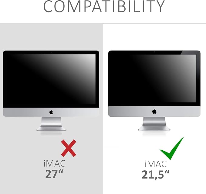 kwmobile Monitor Cover Compatible with Apple iMac 21.5" - Dust Cover Computer Screen Protector - Black
