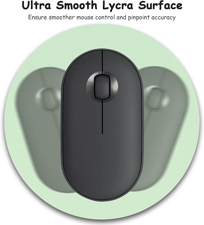 Dapesuom Small Mouse Pad, 6 x 6 Inch Thick Rubber Premium-Textured Non-Slip Portable & Washable Round Mini Mouse Mat for Women Wireless Laptops Keyboard Tray Gaming Computer Office Travel, Lake Green