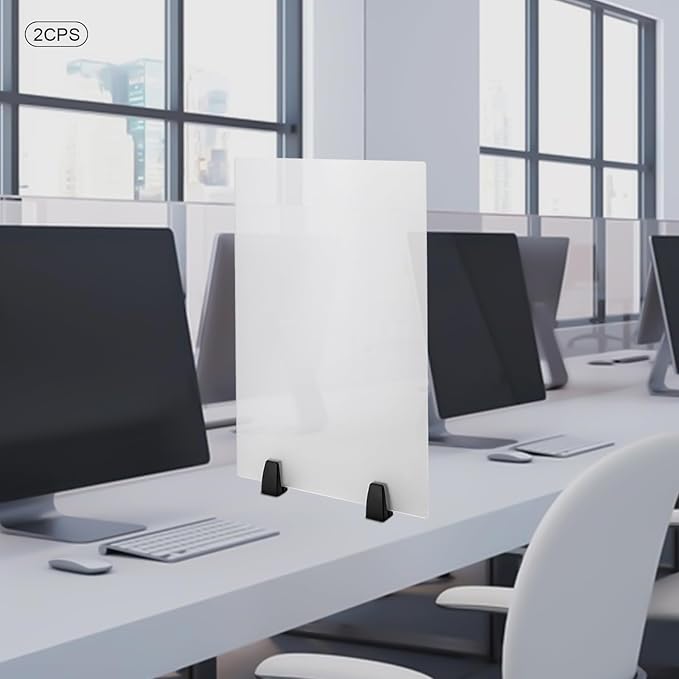 2 Pack Desk Privacy Panels,Modern Dual Frosted Plexiglass 24 x 18 inch Desk Privacy Panels,Acrylic Cubicle Desk Dividers,Office Partitions (24 in x 18 in)