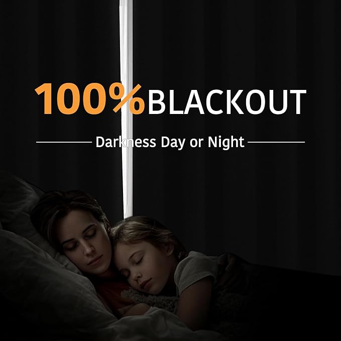 RYB HOME Extra Long 100% Blackout Room Divider Curtains for Bedroom 108 Inch Long, Extra Wide Privacy Sliding Door Blinds for Patio/Living Room/Dining, 1 Panel, W100 x L108, Grey